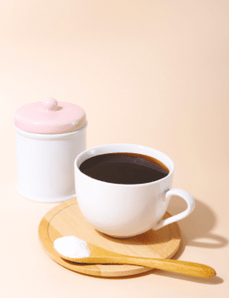 Collagen supplements in a cup of coffee