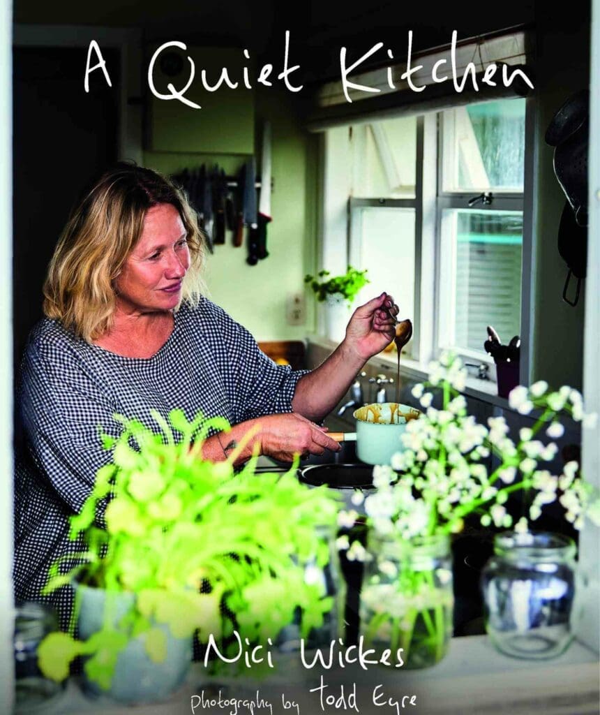 the front cover of the cookbook A Quiet Kitchen by Nici Wickes, part of our gifts for foodies gift guide