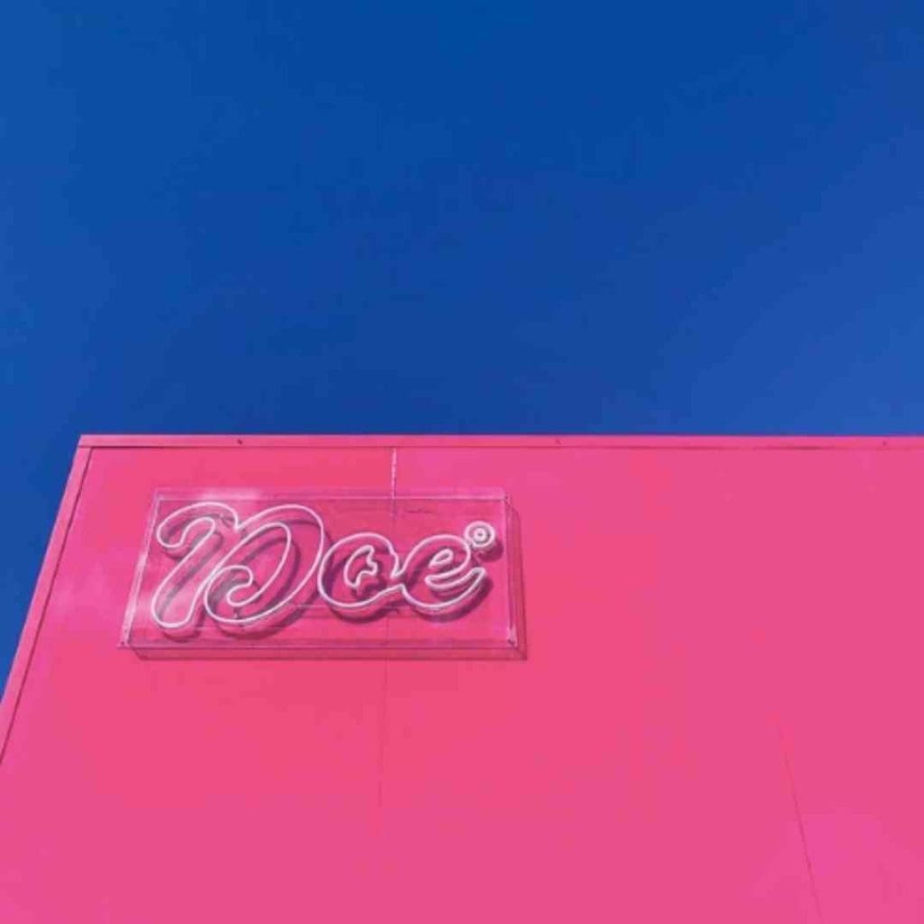 The neon pink Doe Donut shop in Grey Lynn
