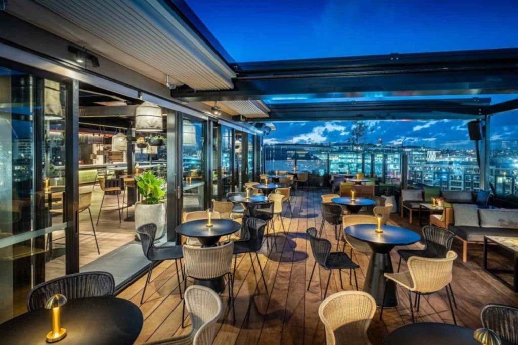 Rooftop bar at QT Auckland