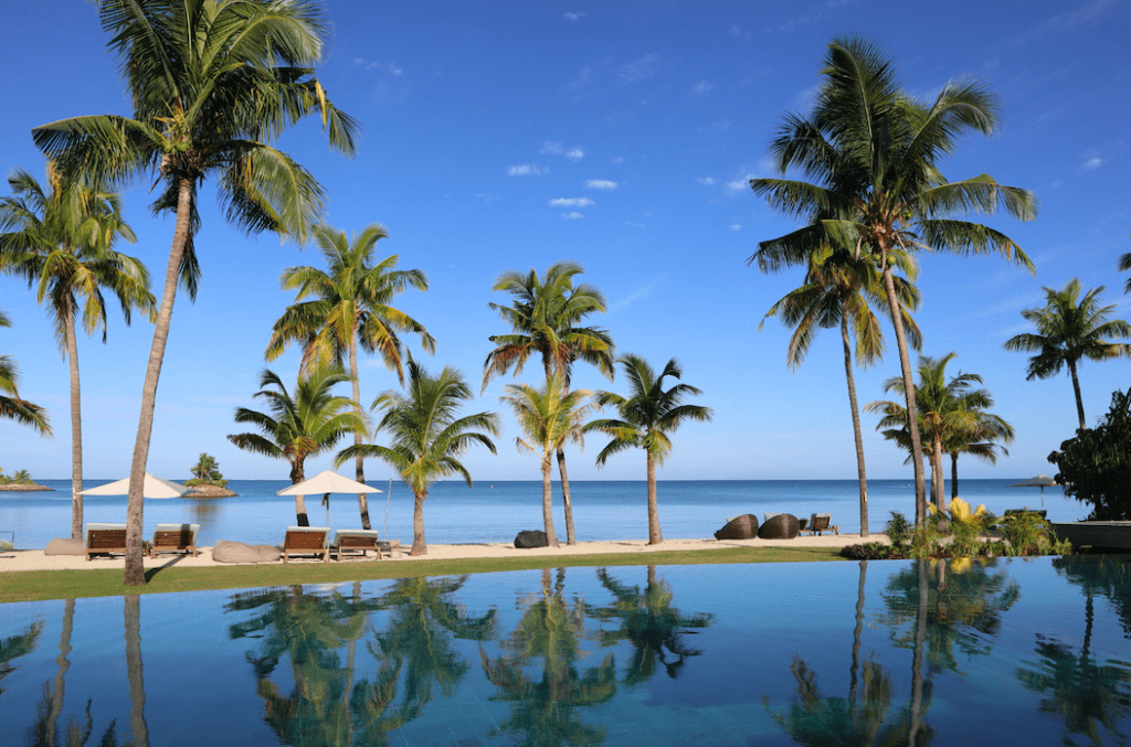 The pool at Six Senses Fiji