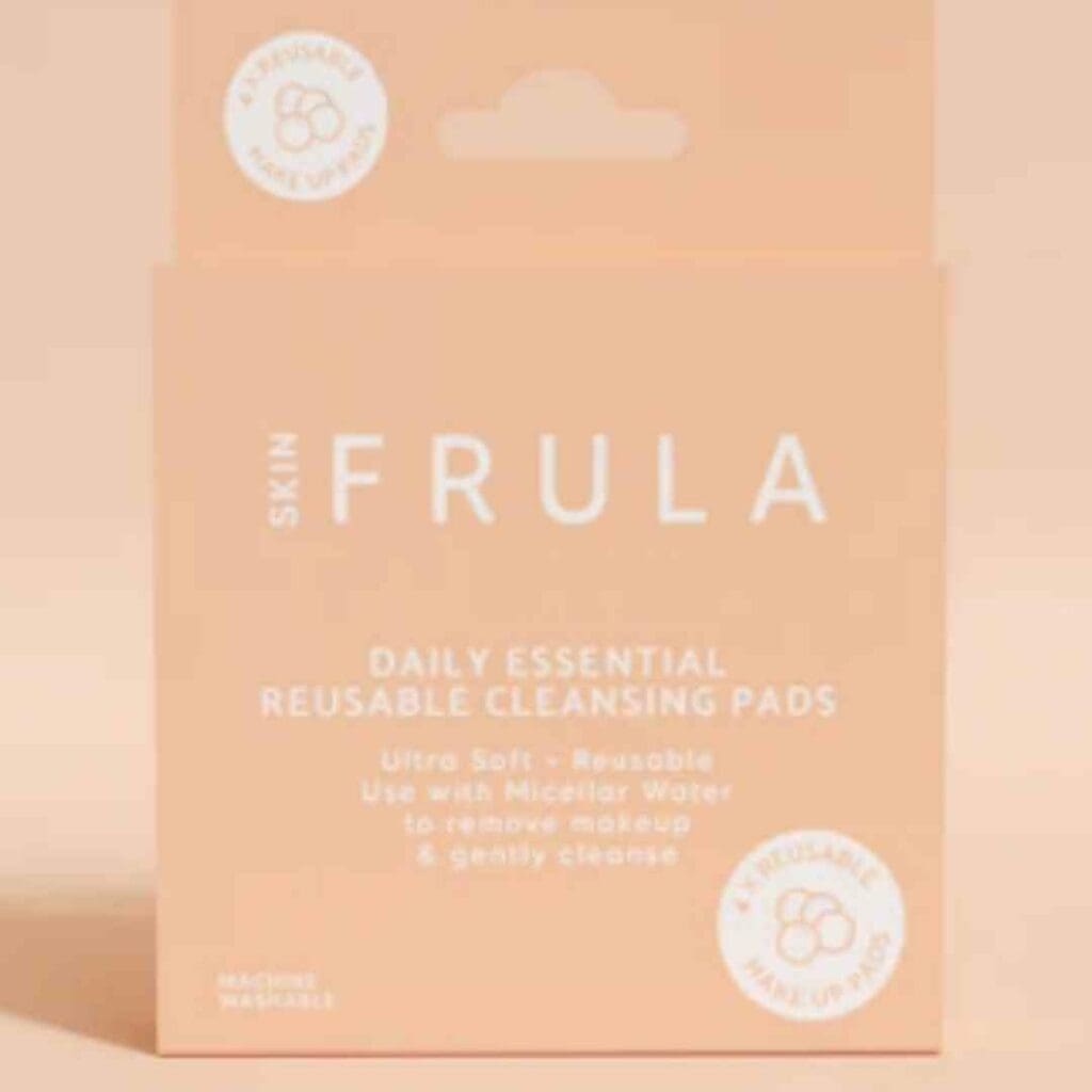 Frula beauty reusable cleansing pads, against a peach background, part of our best spring beauty collection
